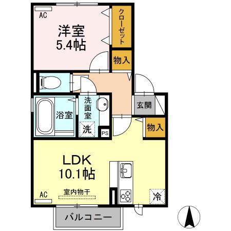 アルムの森(1LDK/2階)の間取り写真