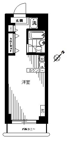 寿ビレッジ(ワンルーム/1階)の間取り写真