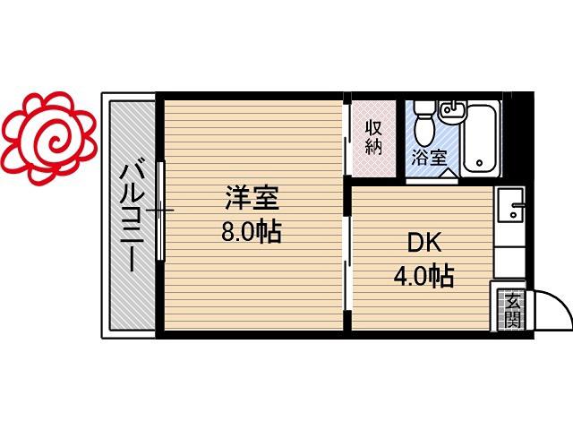 トレンディー鶴見(1DK/3階)の間取り写真