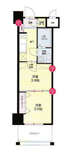 ORIENT 67BENEFIT21博多(2K/12階)の間取り写真