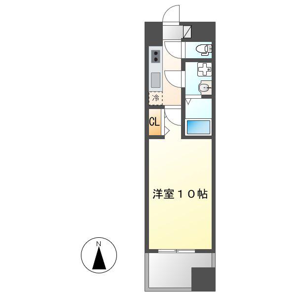 ヴィルクレア桜山(1K/5階)の間取り写真