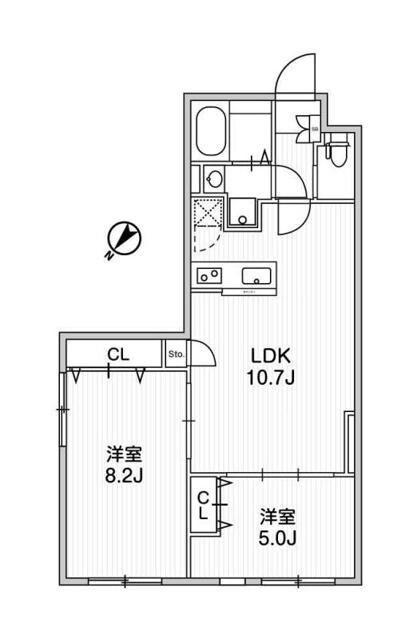 アグライア千石ドゥ(2LDK/1階)の間取り写真