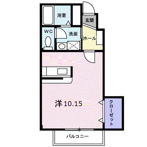 カリーノ(1K/1階)の間取り写真