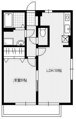 ピースフル天祐(1LDK/3階)の間取り写真