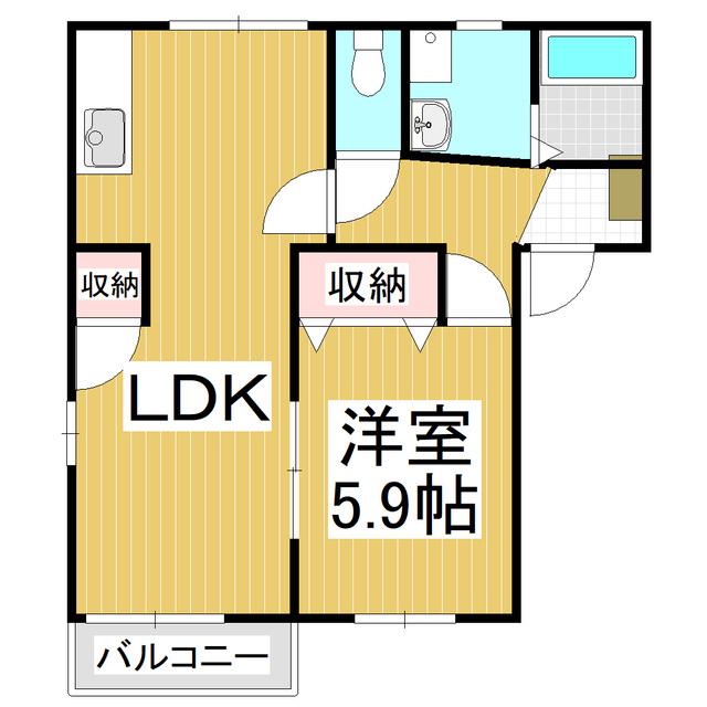 フレグランス東雲B棟(1LDK/2階)の間取り写真