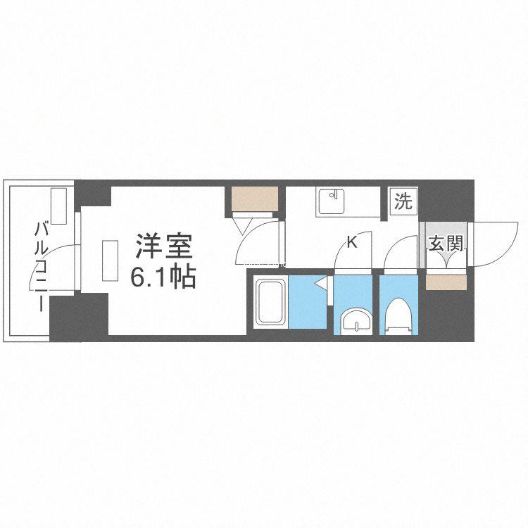 プレサンス松屋町ヴィゴラス(1K/8階)の間取り写真