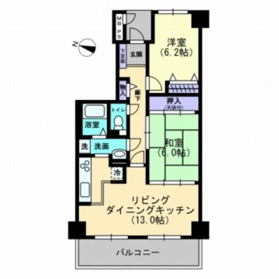 サーパス沼田(2LDK/1階)の間取り写真