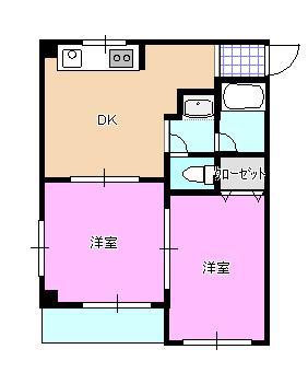 グレイスマンション301(2DK/3階)の間取り写真