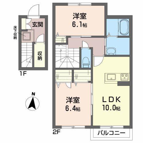クラッシィ中央 III番館(2LDK/2階)の間取り写真