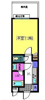 グランソレイユKJ壱番館(1K/2階)の間取り写真
