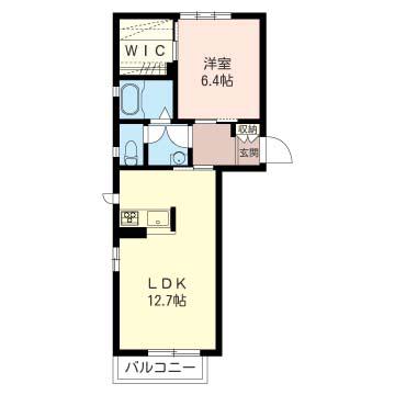 ネルケ湘南(1LDK/2階)の間取り写真