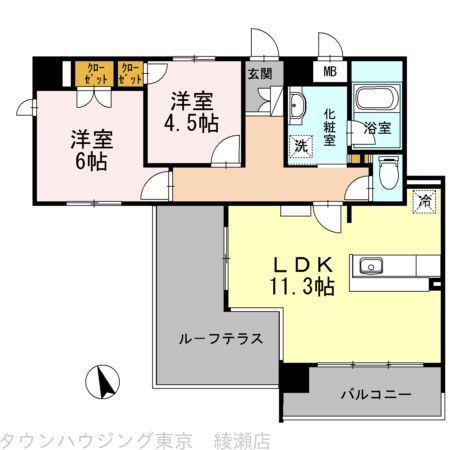 SPITZE(2LDK/7階)の間取り写真