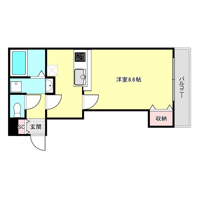 プレアデス野田ーーー(ワンルーム/5階)の間取り写真