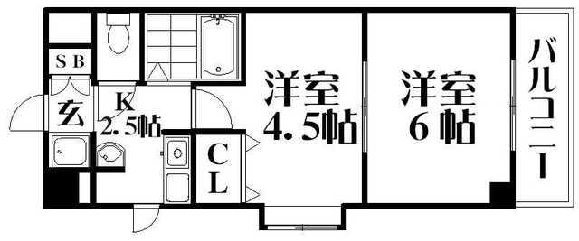 Mプラザ津田駅前10番館(2K/2階)の間取り写真