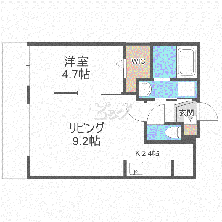 COCO(1LDK/3階)の間取り写真