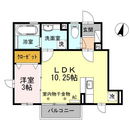 エクレールⅡ(1LDK/1階)の間取り写真
