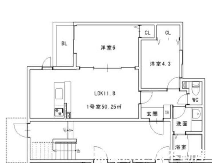 リタリッチ井尻南(2LDK/2階)の間取り写真