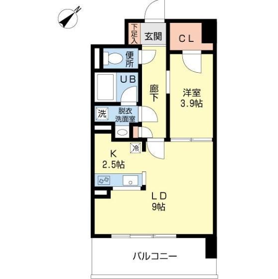 ADRATION(1LDK/4階)の間取り写真