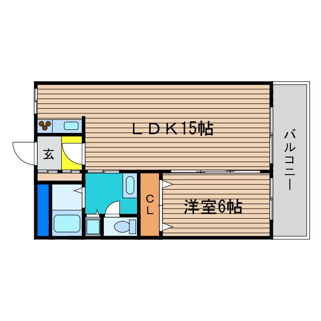 アパートメントケイズ(1LDK/6階)の間取り写真