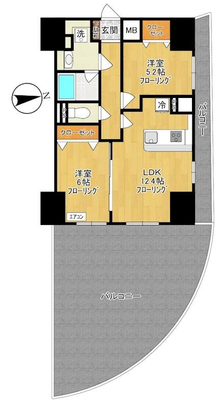 MARUEI7(2LDK/3階)の間取り写真