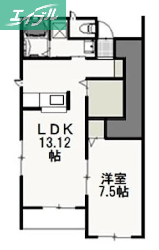 グランクレスト B(1LDK/1階)の間取り写真