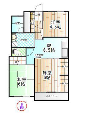 アメニティ甲府(2LDK/5階)の間取り写真