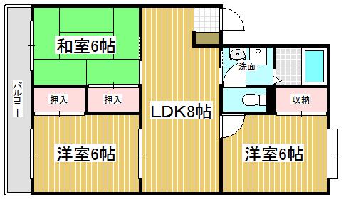 文栄第一ビル(3LDK/3階)の間取り写真