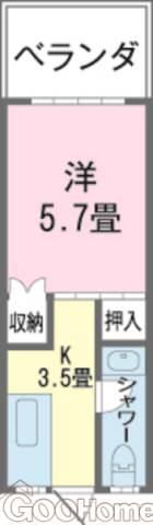 丸英ビル(1K/4階)の間取り写真