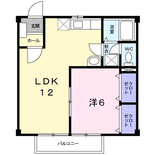 ニューシテイプラザ未来(1LDK/2階)の間取り写真