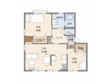 サンコート赤坂 A棟(2LDK/1階)の間取り写真