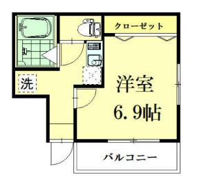 パンテオンA棟(1K/3階)の間取り写真