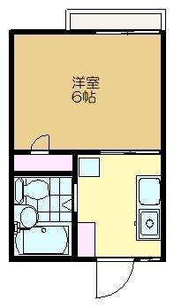 センチュリー平賀2番館(1DK/2階)の間取り写真