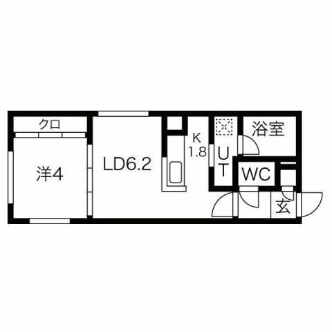 BLOSSOM西町南(1LDK/1階)の間取り写真