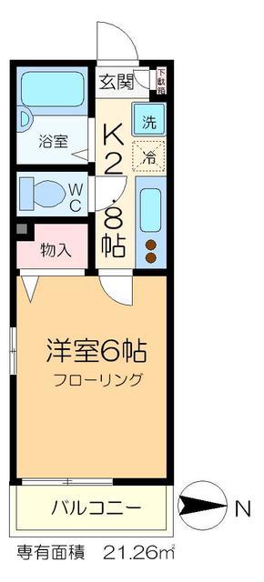 メゾンコンフォール(1K/1階)の間取り写真