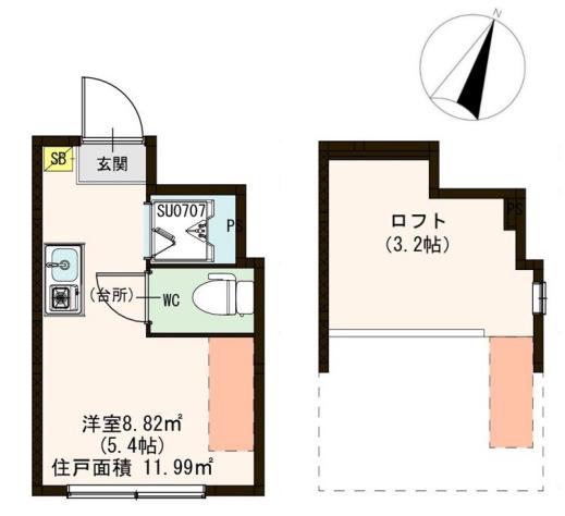 CERESIA池袋ウエスト(ワンルーム/1階)の間取り写真
