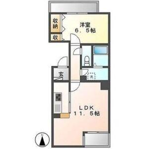 CASA BIANCA(1LDK/8階)の間取り写真