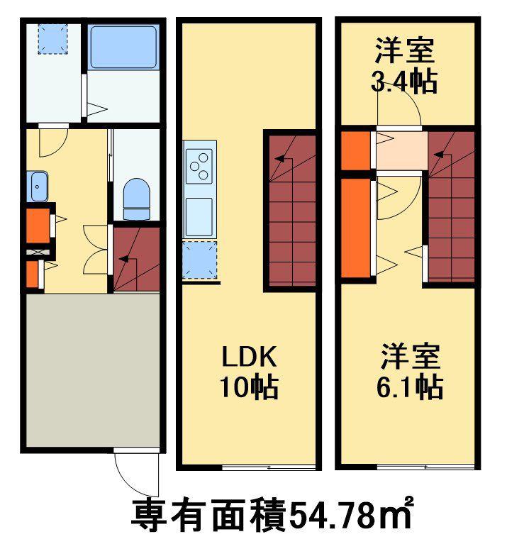 MOK-TERRACE 南流山(2LDK/1階)の間取り写真