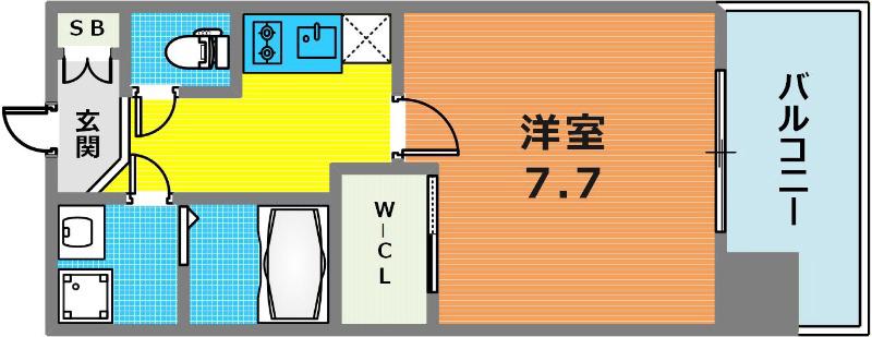 エストーネハーバーランド(1K/12階)の間取り写真