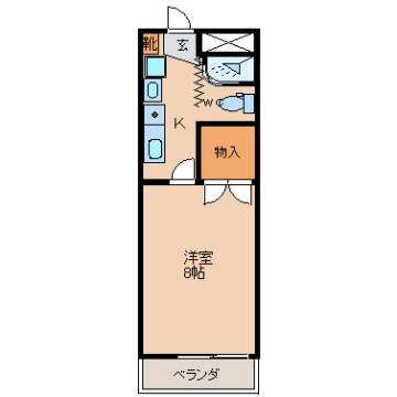 ラフィネ清水2号館(1K/3階)の間取り写真