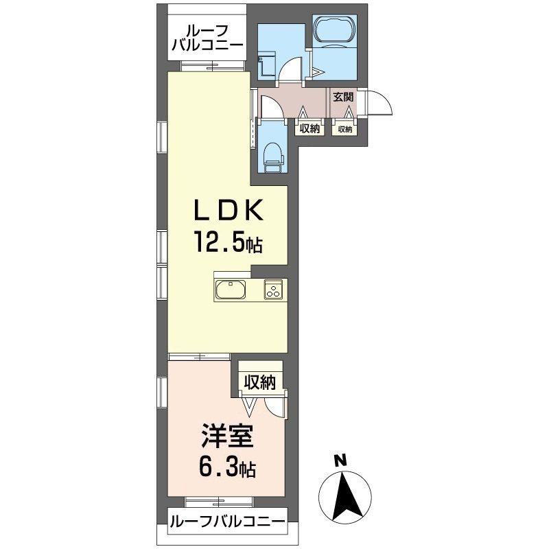 ロータス下北沢(1LDK/2階)の間取り写真