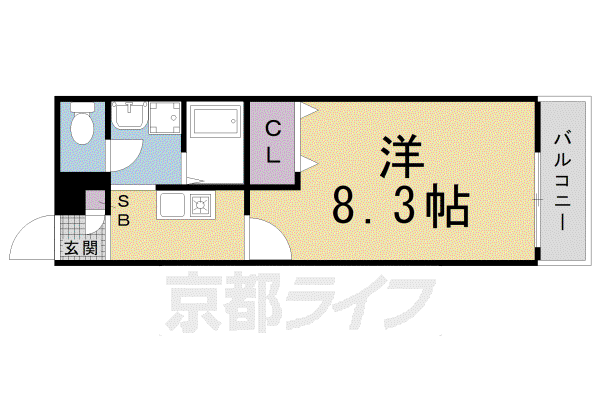 アンプルールエアリーズ(1K/1階)の間取り写真