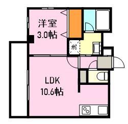 B・WALK(1LDK/4階)の間取り写真
