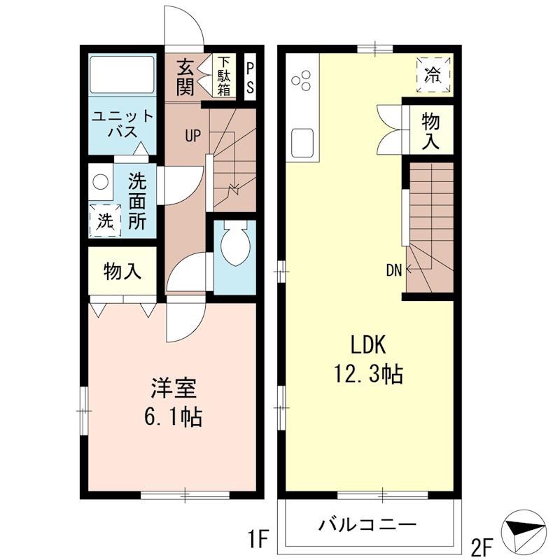 リヴェールハイム(1LDK/1階)の間取り写真