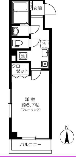 PICCHIO御徒町(1K/4階)の間取り写真