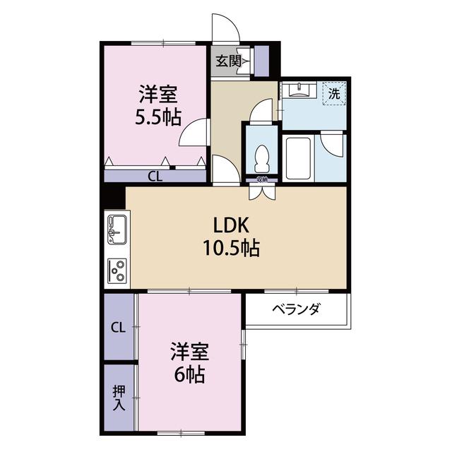シャイン東川口第7(2LDK/3階)の間取り写真