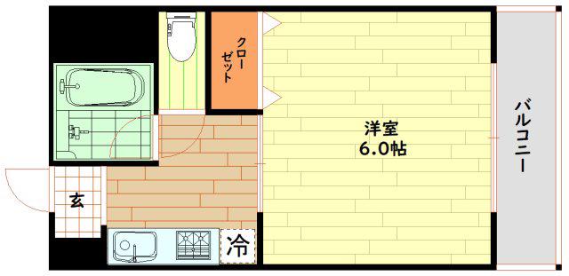 プレステージ堂島(1DK/2階)の間取り写真