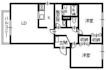 クローバーハウスII(3LDK/2階)の間取り写真