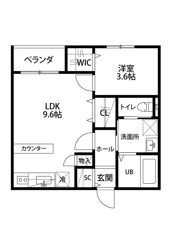 フューチャー白山(1LDK/2階)の間取り写真