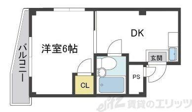 サンズ本庄公園(1DK/4階)の間取り写真