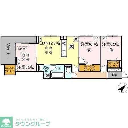 ウィンザーコート金田西(3LDK/3階)の間取り写真